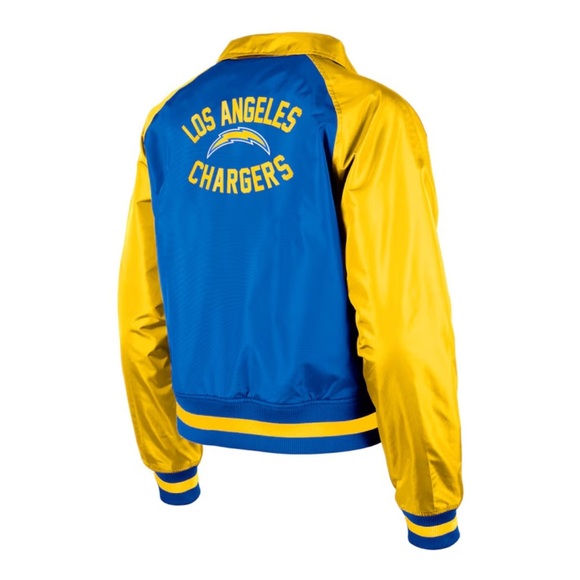 New Era Women's Chargers Los Angeles Coaches Raglan Full-Snap Jacket Blue Yellow - Picture 9 of 9